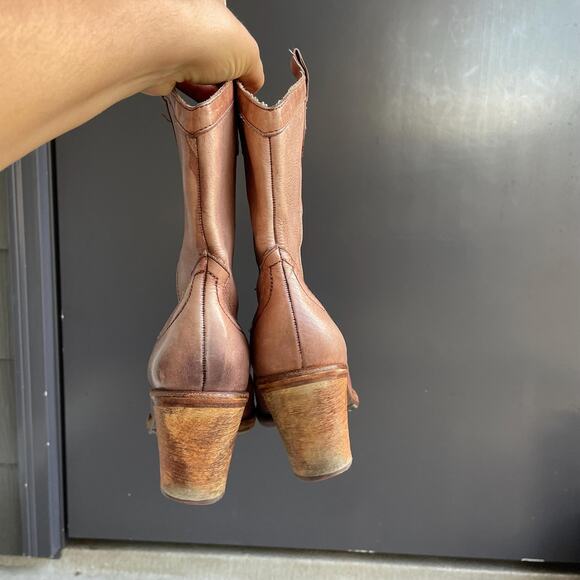 y2k Sam Edelman brown leather cowboy boots boho western | size US 7 - Picture 3 of 7
